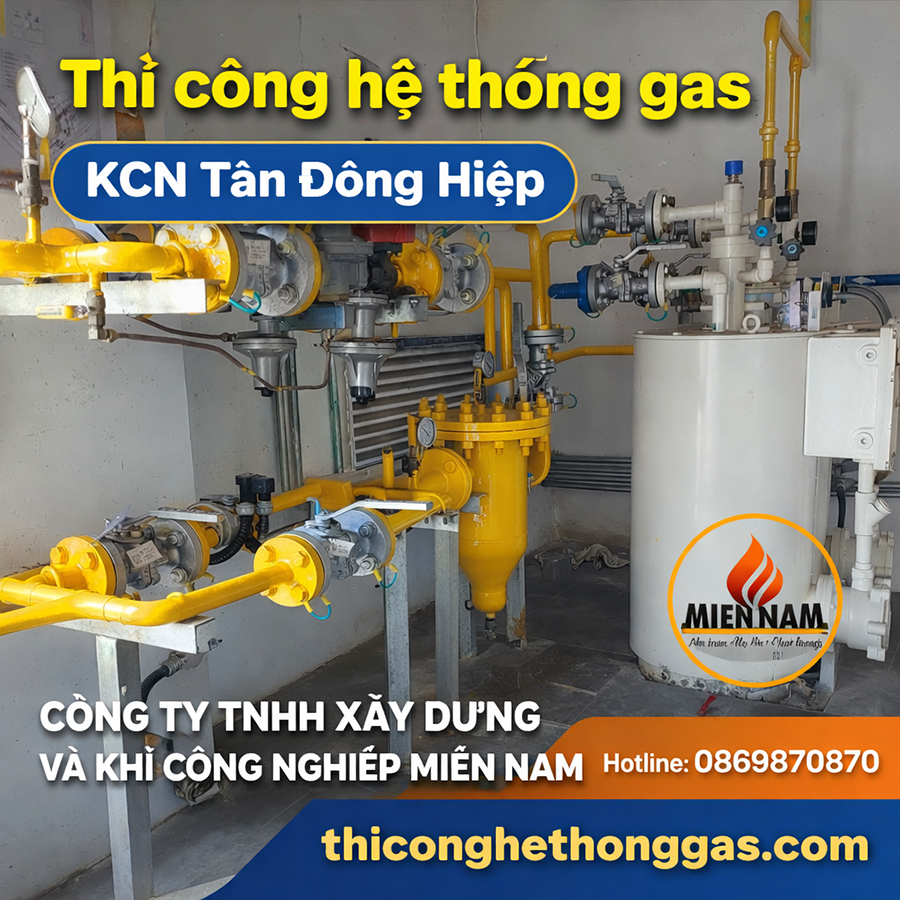 Thi công hệ thống gas KCN Tân Đông Hiệp