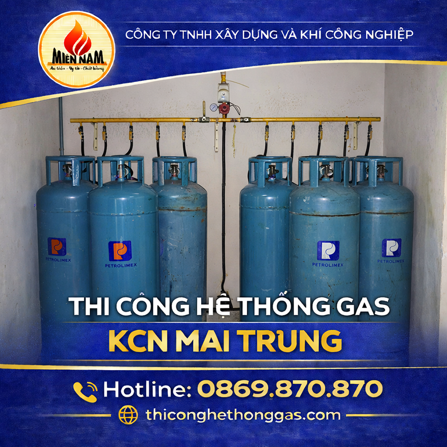 Thi công hệ thống gas KCN Mai Trung