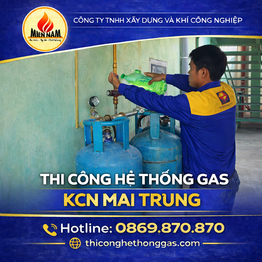 Thi công hệ thống gas KCN Mai Trung