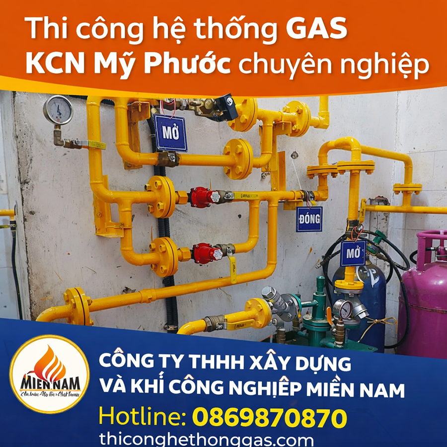 Thi công hệ thống gas KCN Mỹ Phước 2