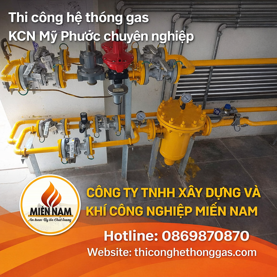 Thi công hệ thống gas KCN Mỹ Phước
