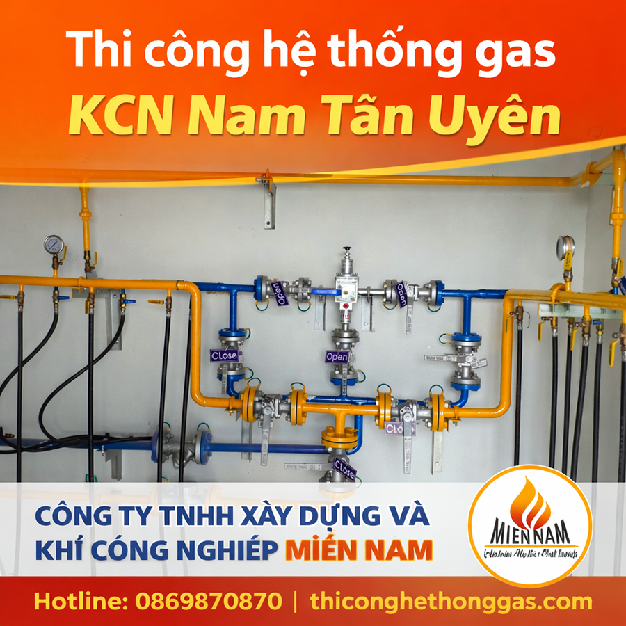 Thi công hệ thống gas KCN Nam Tân Uyên mở rộng