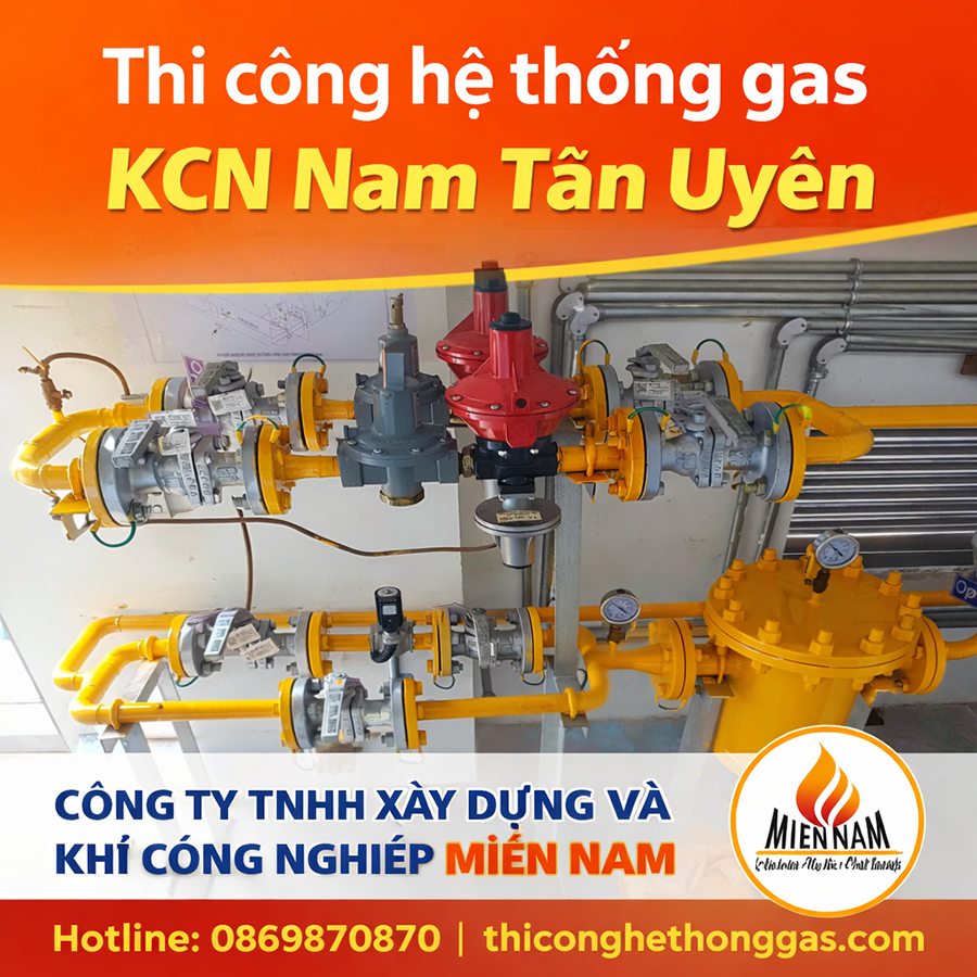 Thi công hệ thống gas KCN Nam Tân Uyên mở rộng