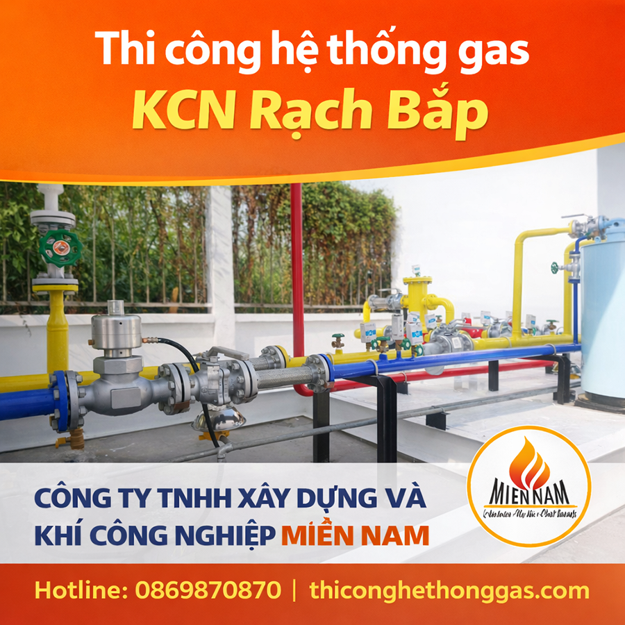 Thi công hệ thống gas KCN Rạch Bắp