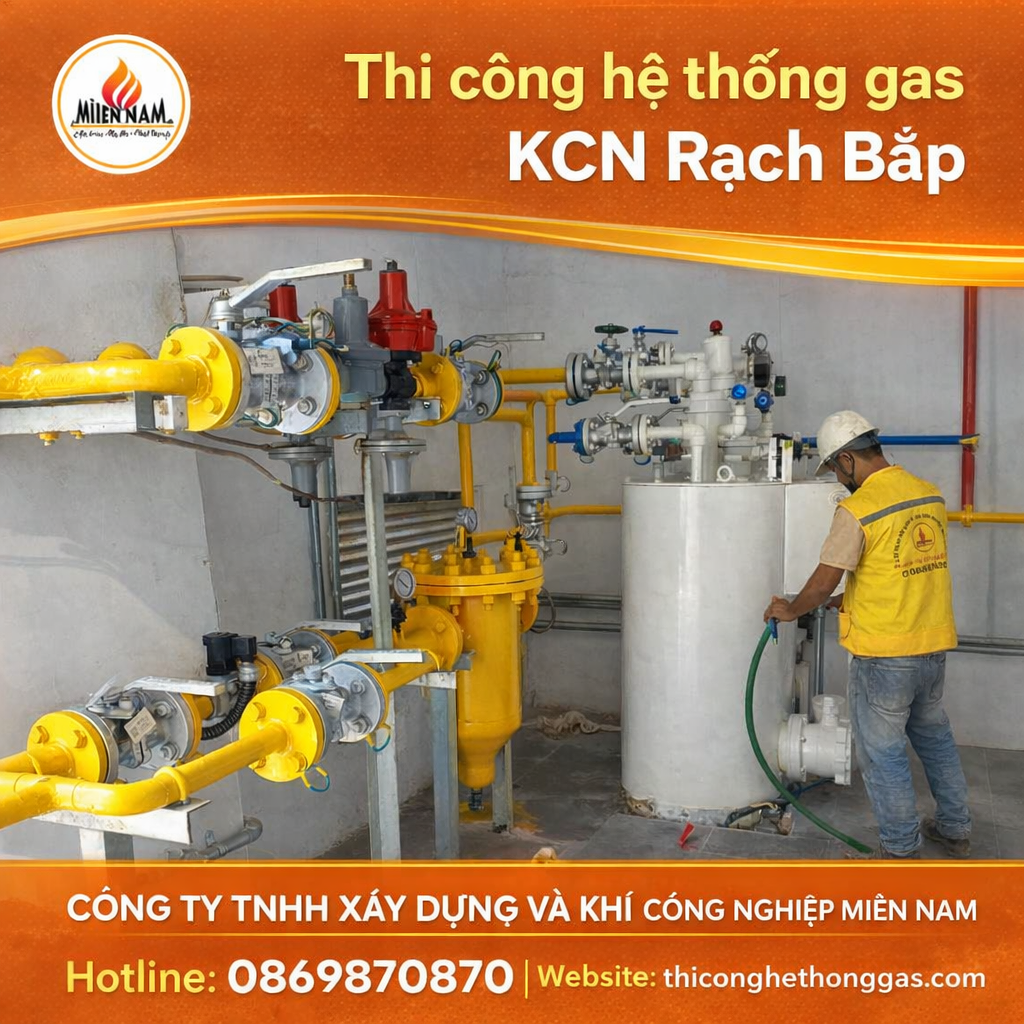 Thi công hệ thống gas KCN Rạch Bắp