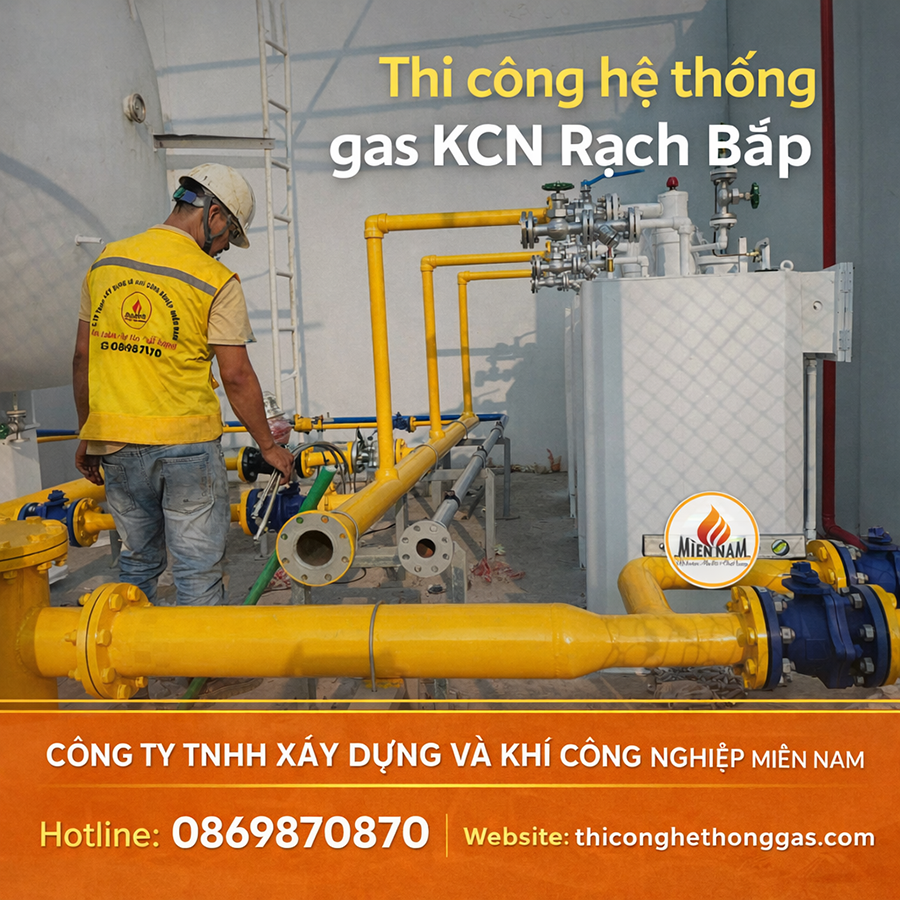 Thi công hệ thống gas KCN Rạch Bắp