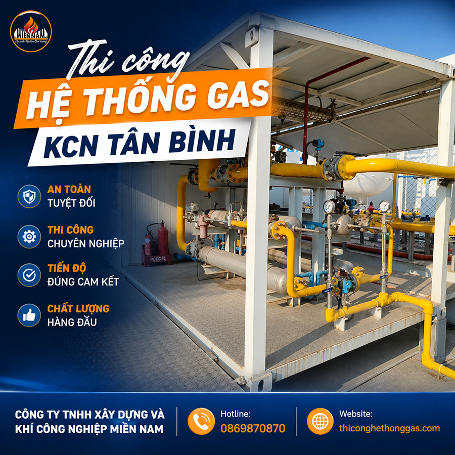 Thi công hệ thống gas KCN Tân Bình