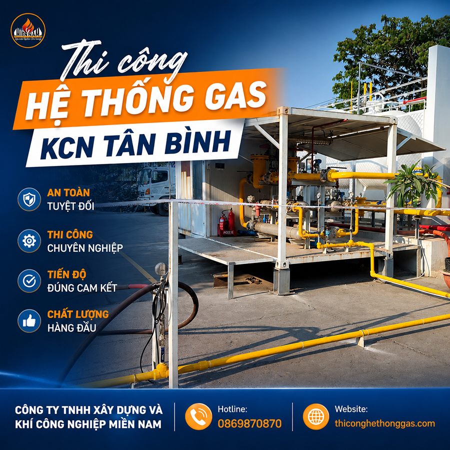 Thi công hệ thống gas KCN Tân Bình