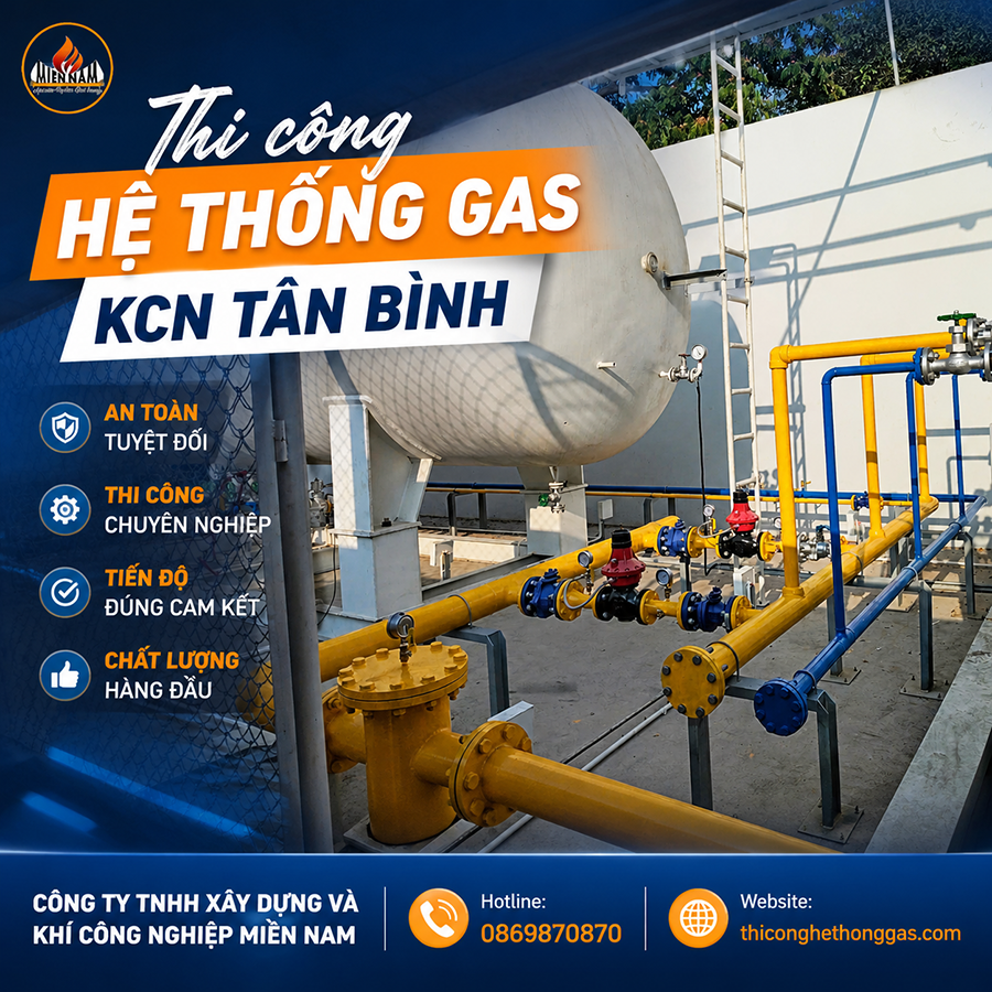 Thi công hệ thống gas KCN Tân Bình