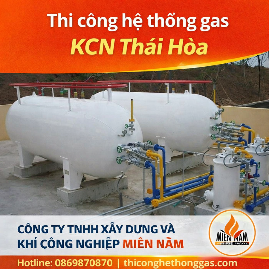 Thi công hệ thống gas KCN Thới Hòa