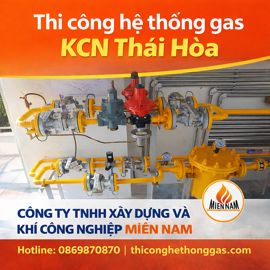 Thi công hệ thống gas KCN Thới Hòa