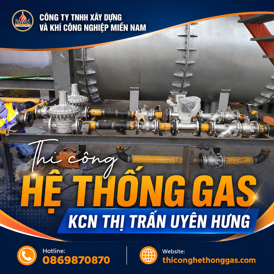 Thi công hệ thống gas Cụm KCN thị trấn Uyên Hưng