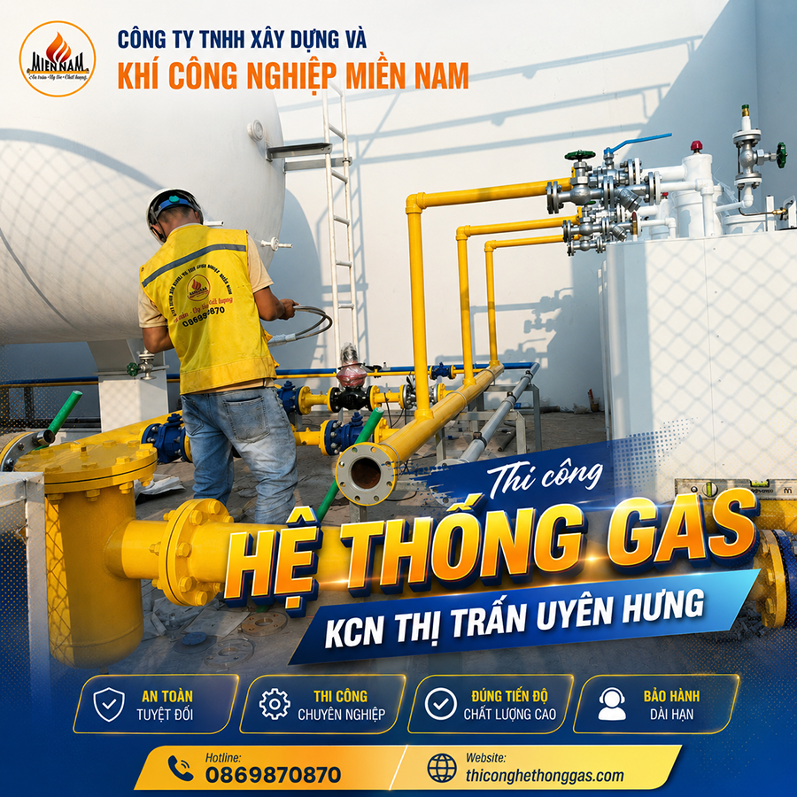 Thi công hệ thống gas Cụm KCN thị trấn Uyên Hưng