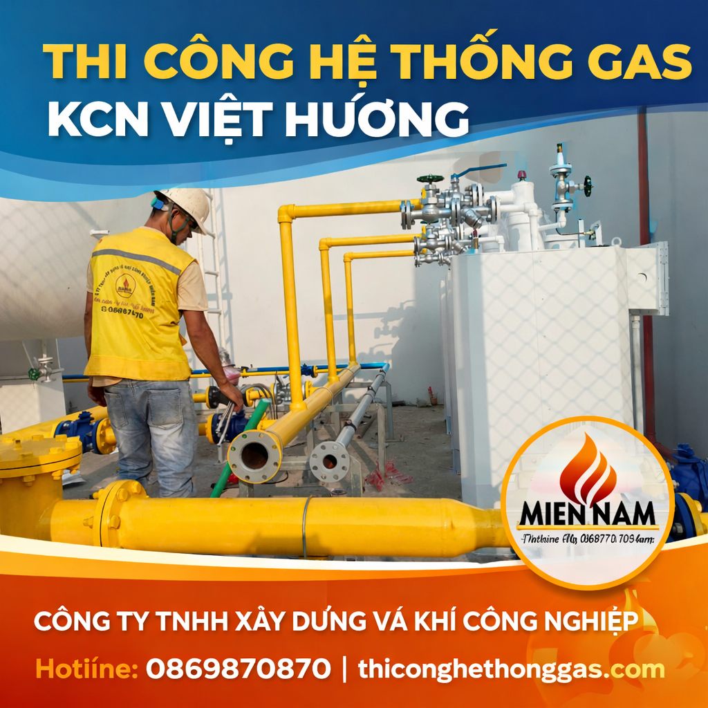 Thi công hệ thống gas KCN Việt Hương
