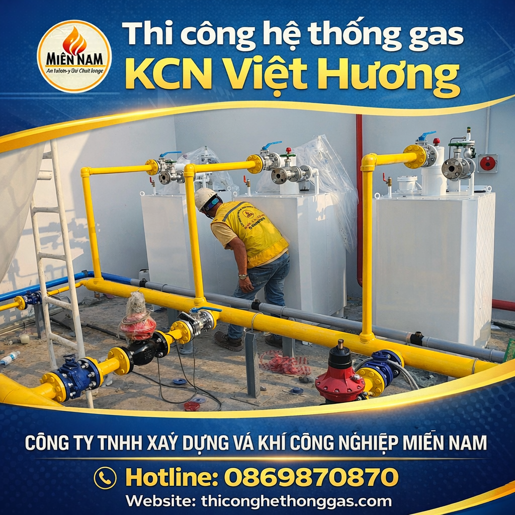 Thi công hệ thống gas KCN Việt Hương