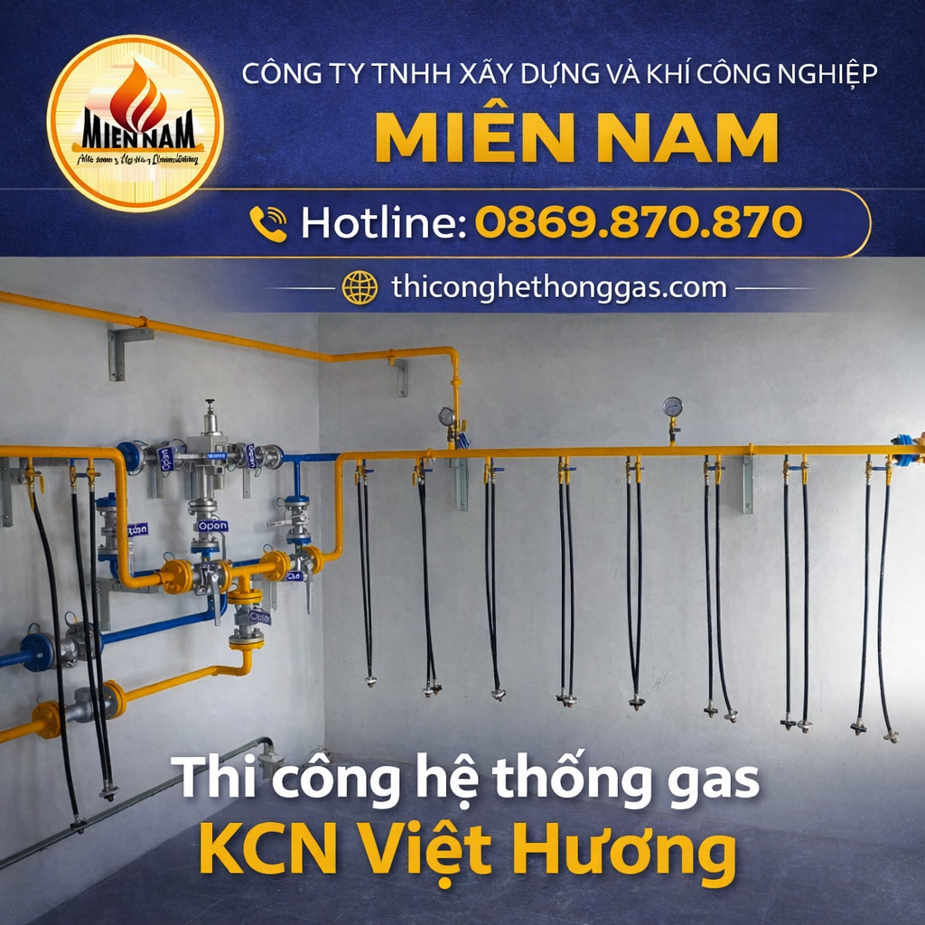 Thi công hệ thống gas KCN Việt Hương