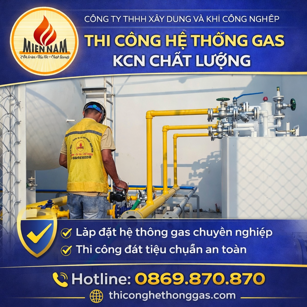 Thi công hệ thống gas KCN Bình Đường