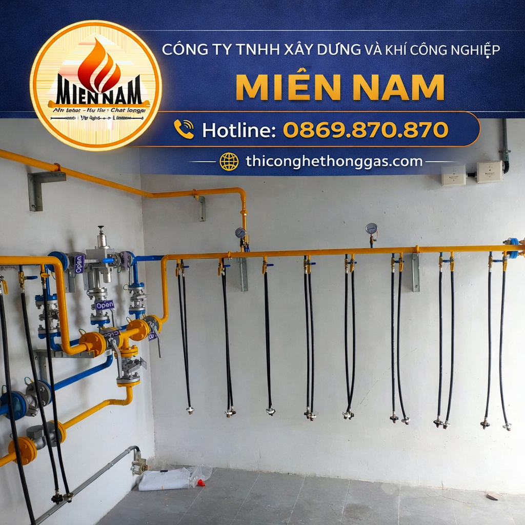 Thi công hệ thống gas KCN Bàu Bàng chất lượng giá rẻ