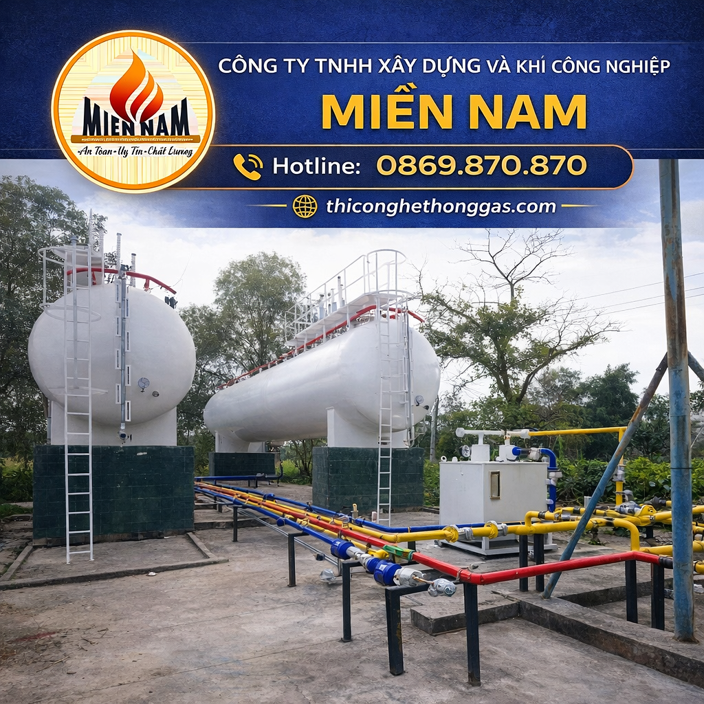Thi công hệ thống gas KCN Bàu Bàng chất lượng giá rẻ
