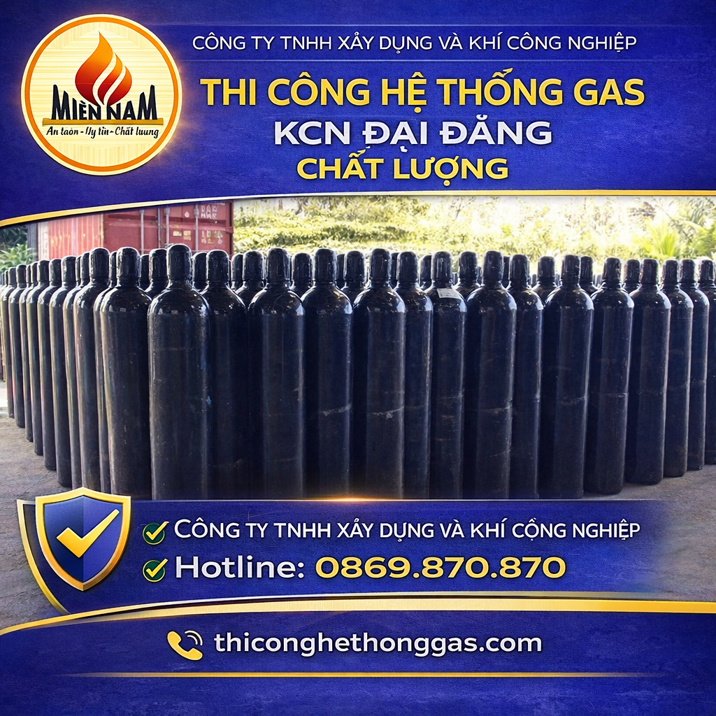 Thi công hệ thống gas KCN Đại Đăng