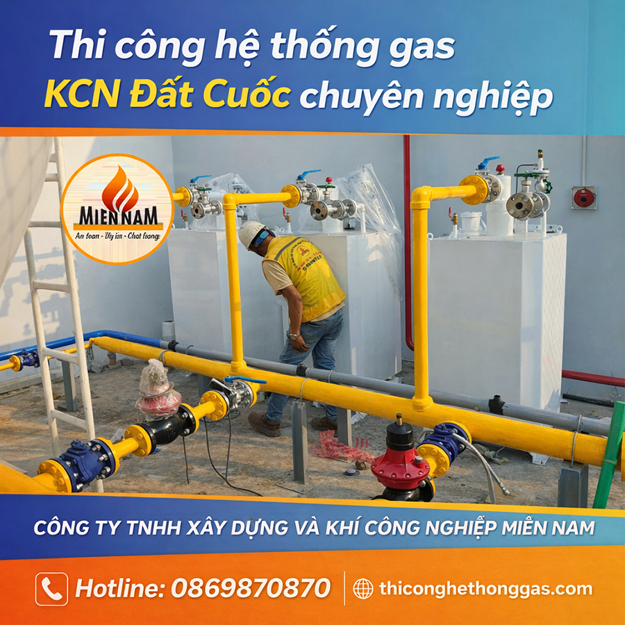 Thi công hệ thống gas KCN Đất Cuốc