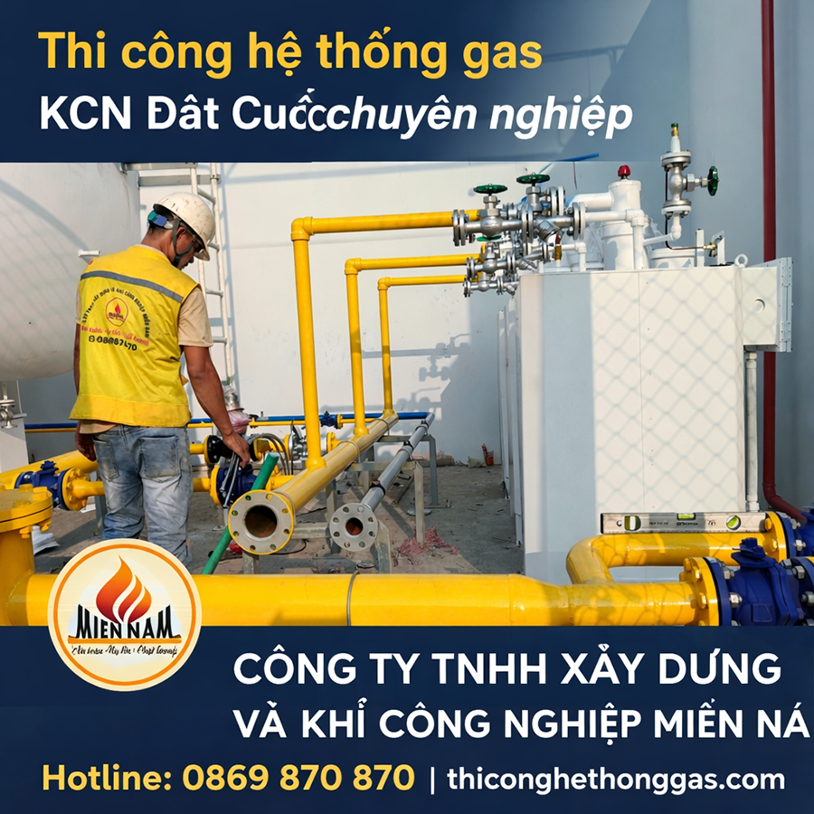 Thi công hệ thống gas KCN Đất Cuốc